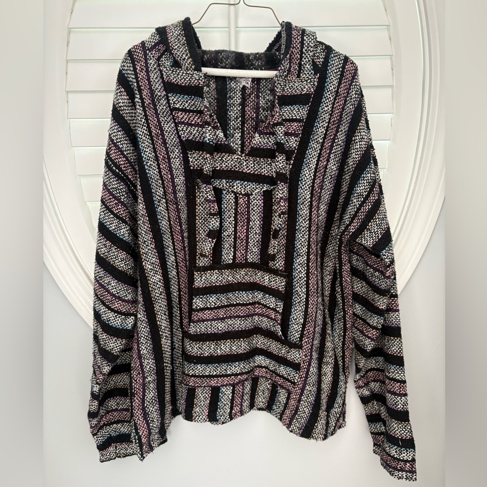 Men’s vintage Baja drug rug hoodie size large